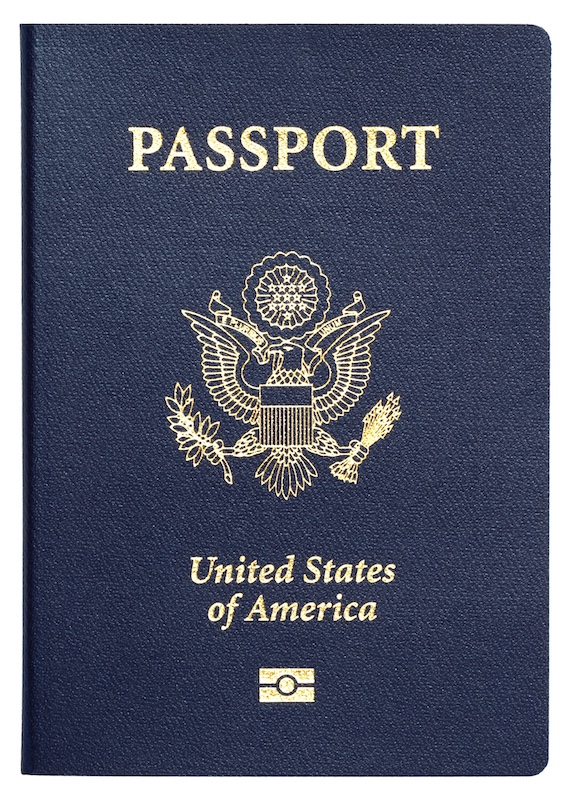 us passport isolated on white background